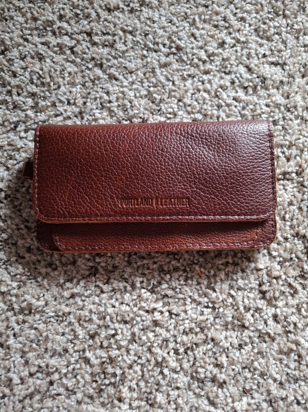 Nutmeg Lilly Wristlet Portland Leather Fullgrain
